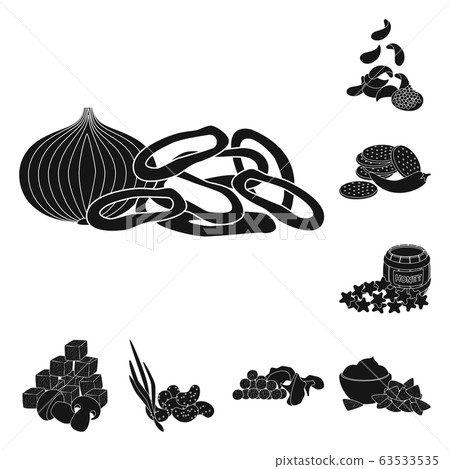 Vector design of ingredient and organic symbol. Set of ingredient and product stock vector illustration. Vector design of ingredient and organic symbol. Set of ingredient and product stock vector illustration. 63533535