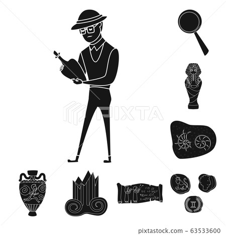 Isolated object of museum and attributes symbol. Collection of museum and historical stock symbol for web. 63533600