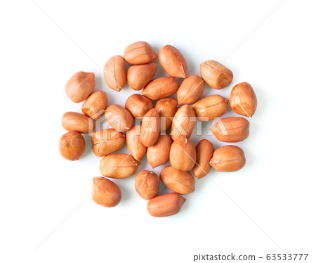 Peanut on the white background. top view 63533777