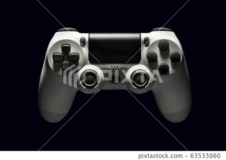 White video game joystick gamepad isolated on a black background White video game joystick gamepad isolated on a black background 63533860