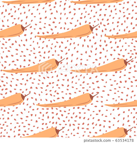 Chilli seamless pattern on dots background. Chile Chilli seamless pattern on dots background. Chile 63534178