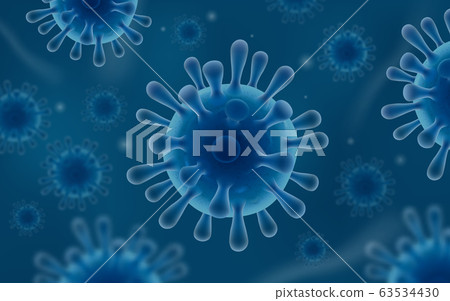 Coronavirus covid-19 blue banner. Coronavirus covid-19 blue banner. 63534430