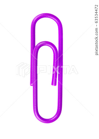 purple paperclip isolated on white background. purple paperclip isolated on white background. 63534472