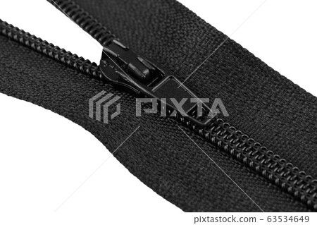 black zipper on white background. black zipper on white background. 63534649