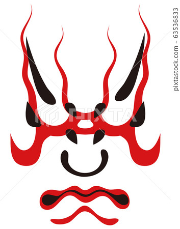 Japanese traditional arts Kabuki face makeup 63536833