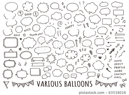 手繪泡泡,箭頭和框架集 手繪泡泡,箭頭和框架集 63538016