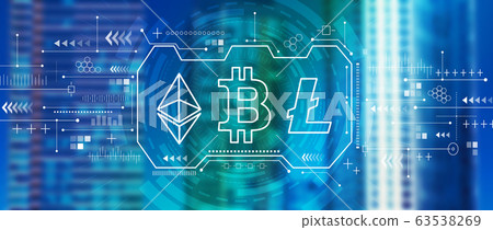 Cryptocurrency - Bitcoin, Ethereum, Litecoin 63538269