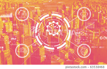 Future technology concept with the New York City 63538468