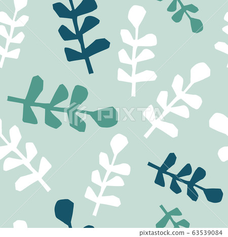 Abstract shape leaves seamless pattern Abstract shape leaves seamless pattern 63539084