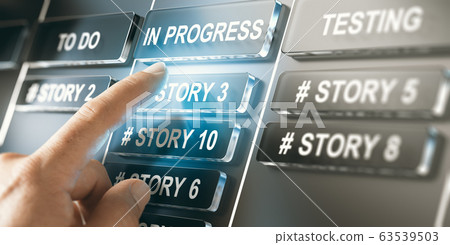 Futuristic Kanban Board, Lean Project Management. 63539503