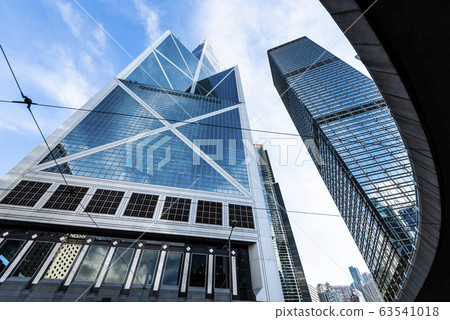 low angle view of modern office block buildings in Hong Kong. Bank of China (Hong Kong) low angle view of modern office block buildings in Hong Kong. Bank of China (Hong Kong) 63541018