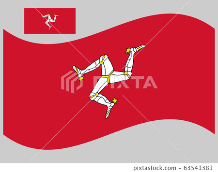 Wave Isle of Mann Flag Vector Wave Isle of Mann Flag Vector 63541381