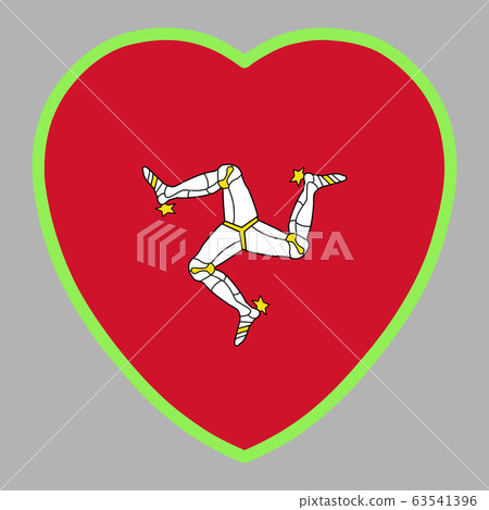 Isle of Man Flag In Heart Shape Vector 63541396