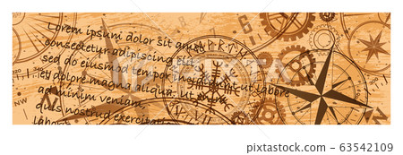 Grunge brown steampunk banner one Grunge brown steampunk banner one 63542109