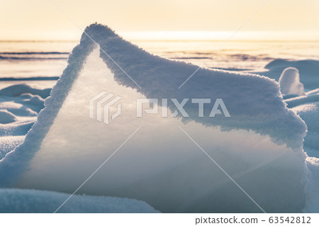 Baikal lake by winter in Siberia 63542812
