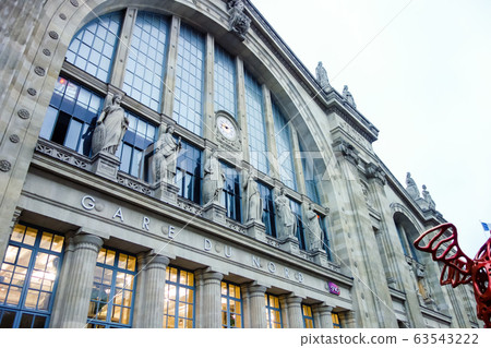 Historic stone building of Paris North Station Historic stone building of Paris North Station 63543222