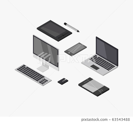 isometric digital objects isometric digital objects 63543488
