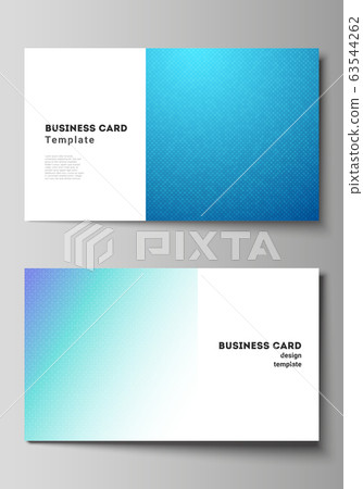 The minimalistic abstract vector illustration of the editable layout of two creative business cards design templates. Abstract geometric pattern with colorful gradient business background. 63544262
