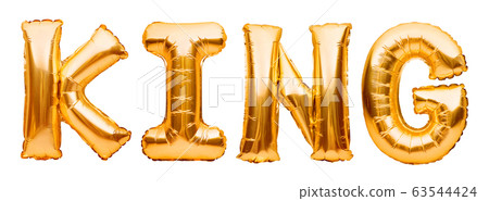 Golden word KING made of inflatable balloons 63544424