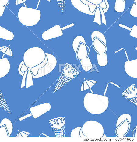 Vector pattern Sun Hat Summer Holiday Beach Travel Vector pattern Sun Hat Summer Holiday Beach Travel 63544600