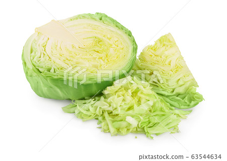 Green cabbage isolated on white background with clipping path and full depth of field. Green cabbage isolated on white background with clipping path and full depth of field. 63544634