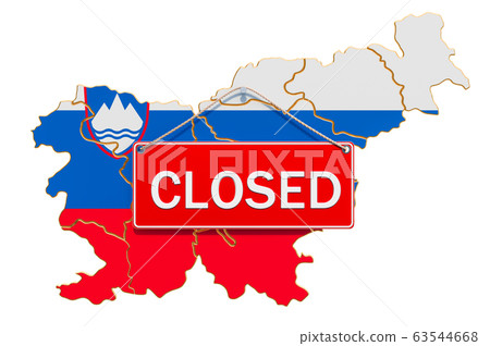 Slovenian map with closed hanging sign Slovenian map with closed hanging sign 63544668