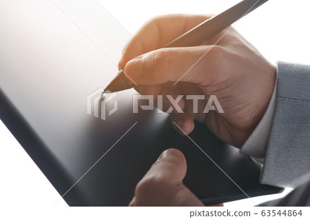 Writing on digital tablet Writing on digital tablet 63544864