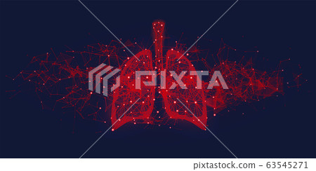 Futuristic medical concept with red human lungs 63545271