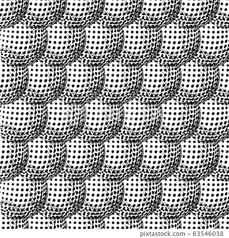 Seamless pattern with abstract round 3d halftone sphere 63546038