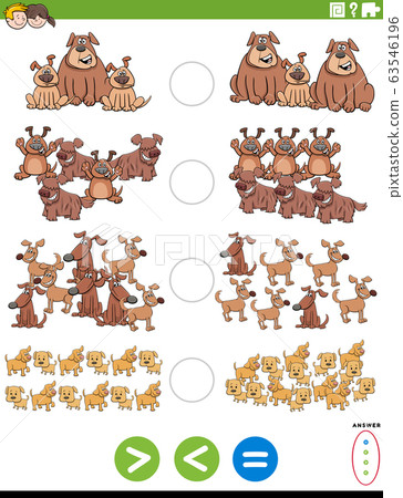greater less or equal educational task with dogs greater less or equal educational task with dogs 63546196