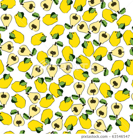 Ink vector original quince pattern on white Ink vector original quince pattern on white 63546547