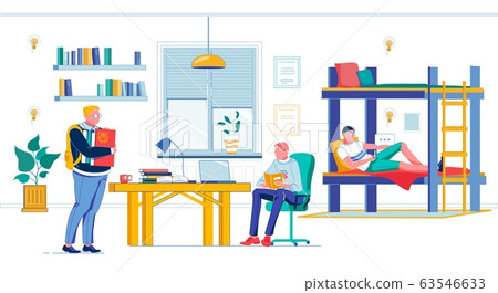 Spending Evening Time in Students Dormitory Room 63546633