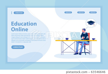 Education Online Flat Landing Page with Banner Education Online Flat Landing Page with Banner 63546646