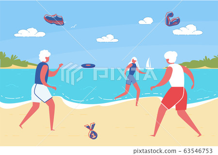 Senior Active People Enjoying Summer Sea Vacation. 63546753