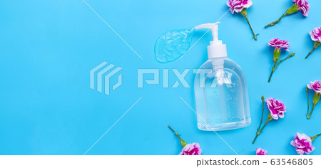 Alcohol hand sanitizer gel in pump bottle with 63546805