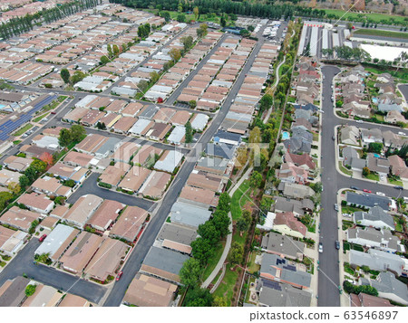 Aerial view of large-scale residential neighborhood, Irvine, California Aerial view of large-scale residential neighborhood, Irvine, California 63546897