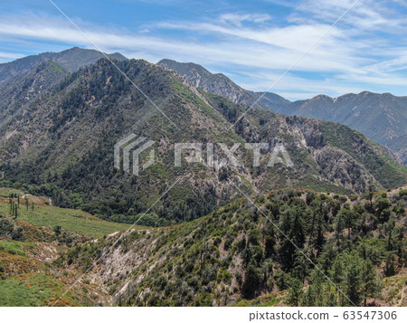 Aerial view of Angeles National Forests mountain, California, USA. Aerial view of Angeles National Forests mountain, California, USA. 63547306