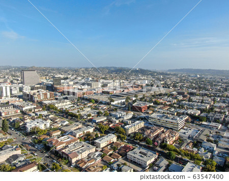 Aerial view of downtown Glendale, city in Los Angeles  63547400