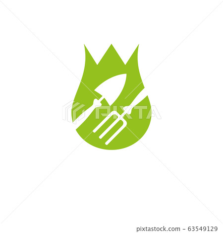 Shovel and hayfork garden tools company logo Shovel and hayfork garden tools company logo 63549129