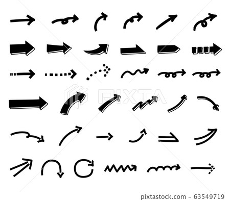 Simple and fashionable arrows / vectors / illustrations / black and white 63549719