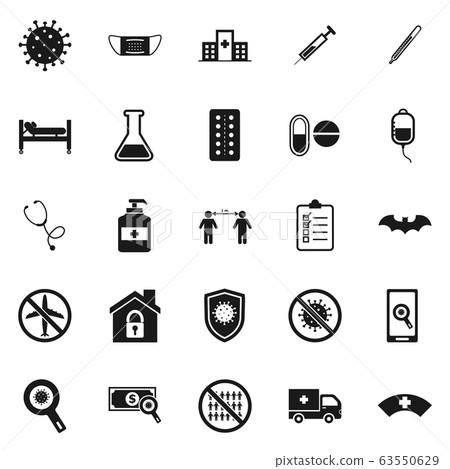 Coronavirus icons on white background 63550629