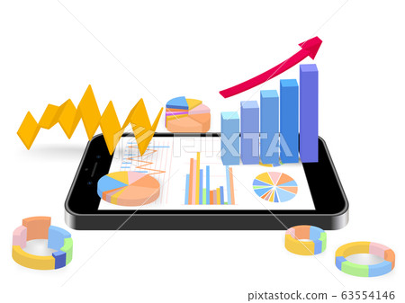 智能手機和圖形素材3D三維白色背景 63554146