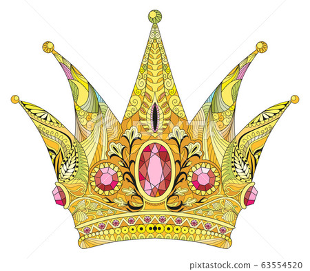 Zentangle stylized crown. Hand Drawn lace vector Zentangle stylized crown. Hand Drawn lace vector 63554520