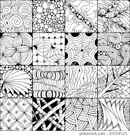 Hand drawn zentangle background for coloring page 63554523