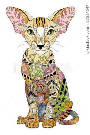 Zentangle stylized cat. Hand Drawn lace vector Zentangle stylized cat. Hand Drawn lace vector 63554544