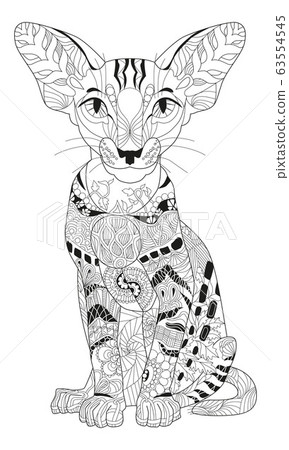 Zentangle stylized cat. Hand Drawn lace vector Zentangle stylized cat. Hand Drawn lace vector 63554545