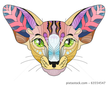 Zentangle stylized head of cat. Hand Drawn lace Zentangle stylized head of cat. Hand Drawn lace 63554547