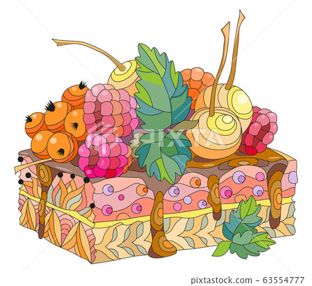 Vector piece of cake with abstract ornaments. Vector piece of cake with abstract ornaments. 63554777