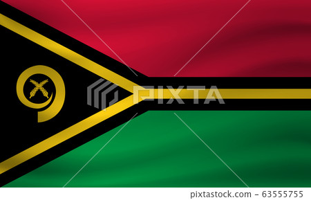 Waving flag of Vanuatu. Vector illustration 63555755