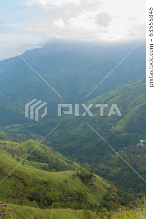 Mountain landscape, green slopes. Beauty of Mountain landscape, green slopes. Beauty of 63555846
